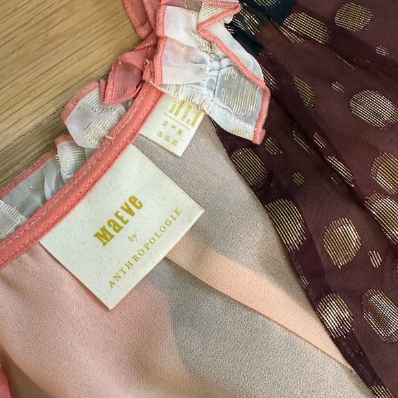 Maeve by Anthropologie Fantasia Metallic Clip Dot Blouse - Picture 3 of 6
